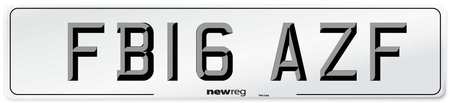FB16 AZF Number Plate from New Reg